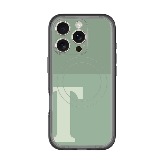 スリムプロテクションプレミアムケース with MagSafe［ オリジナル - initial two tone - T green ］