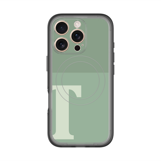 スリムプロテクションプレミアムケース with MagSafe［ オリジナル - initial two tone - T green ］