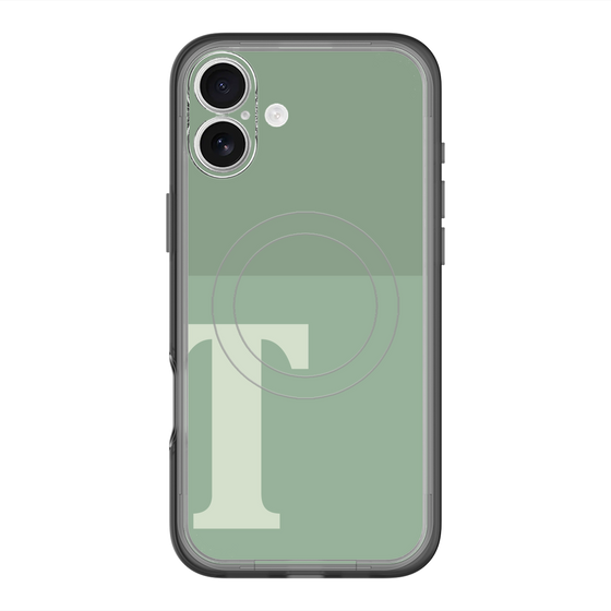 スリムプロテクションプレミアムケース with MagSafe［ オリジナル - initial two tone - T green ］