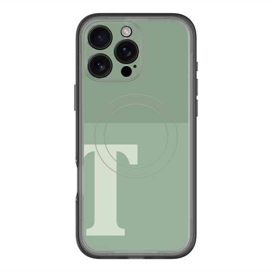 スリムプロテクションプレミアムケース with MagSafe［ オリジナル - initial two tone - T green ］