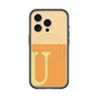 スリムプロテクションプレミアムケース with MagSafe［ オリジナル - initial two tone - U orange ］