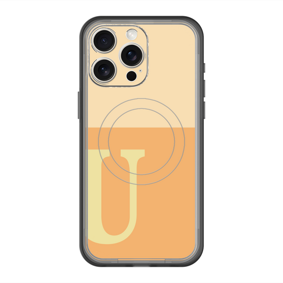 スリムプロテクションプレミアムケース with MagSafe［ オリジナル - initial two tone - U orange ］