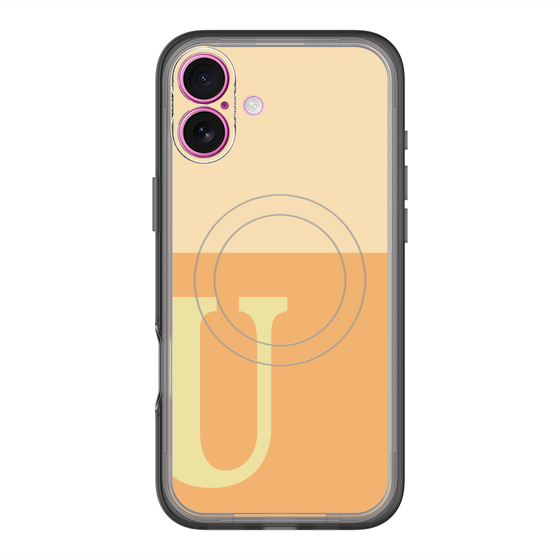 スリムプロテクションプレミアムケース with MagSafe［ オリジナル - initial two tone - U orange ］