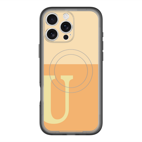 スリムプロテクションプレミアムケース with MagSafe［ オリジナル - initial two tone - U orange ］
