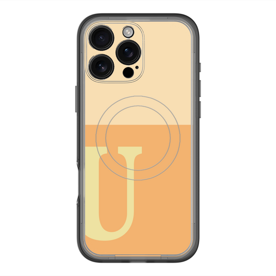 スリムプロテクションプレミアムケース with MagSafe［ オリジナル - initial two tone - U orange ］