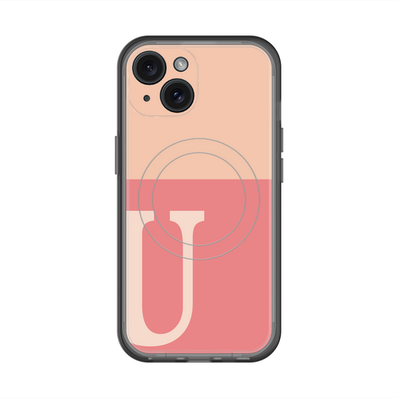 スリムプロテクションプレミアムケース with MagSafe［ オリジナル - initial two tone - U pink ］