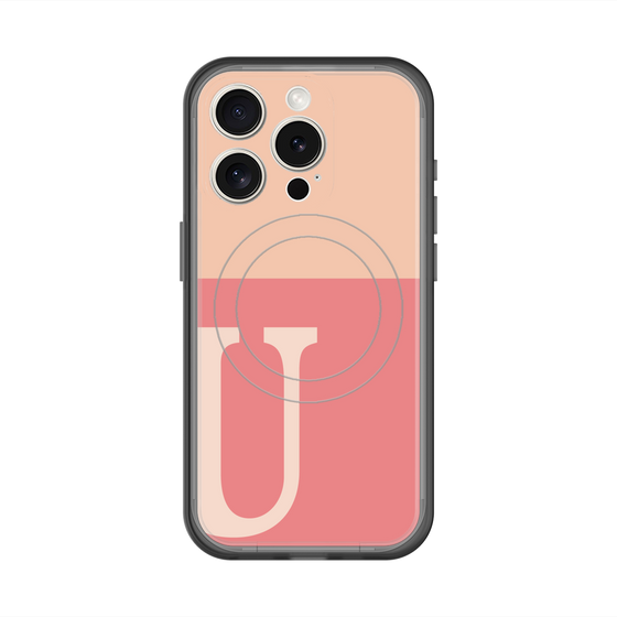スリムプロテクションプレミアムケース with MagSafe［ オリジナル - initial two tone - U pink ］