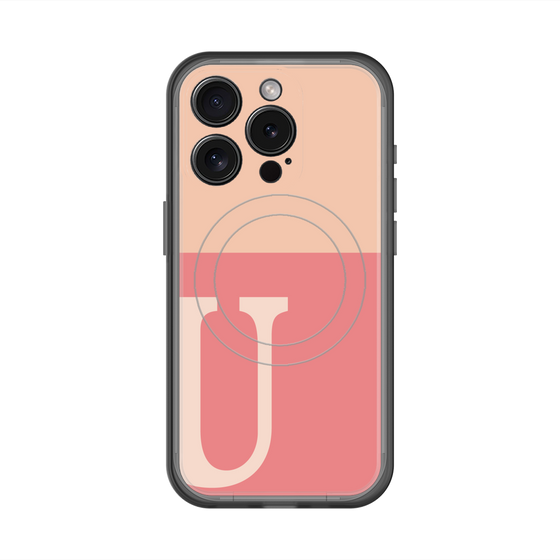 スリムプロテクションプレミアムケース with MagSafe［ オリジナル - initial two tone - U pink ］