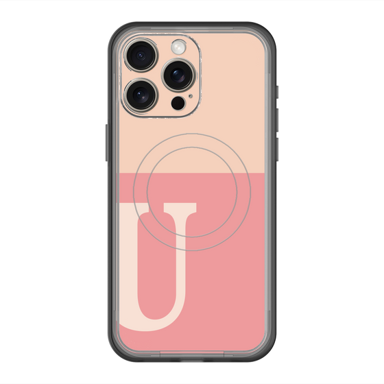 スリムプロテクションプレミアムケース with MagSafe［ オリジナル - initial two tone - U pink ］