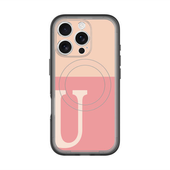スリムプロテクションプレミアムケース with MagSafe［ オリジナル - initial two tone - U pink ］