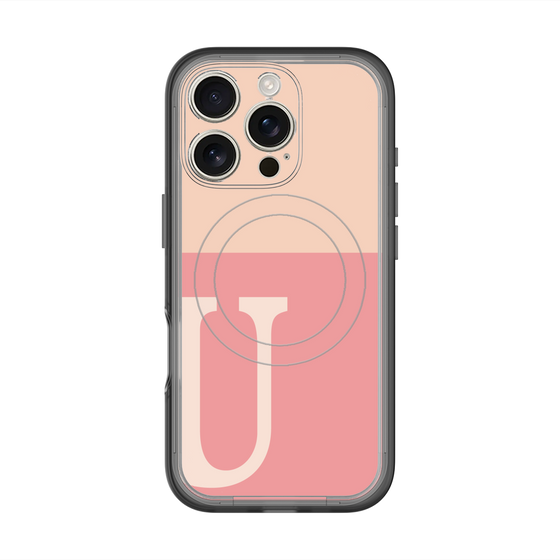 スリムプロテクションプレミアムケース with MagSafe［ オリジナル - initial two tone - U pink ］