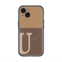 スリムプロテクションプレミアムケース with MagSafe［ オリジナル - initial two tone - U brown ］