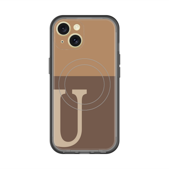 スリムプロテクションプレミアムケース with MagSafe［ オリジナル - initial two tone - U brown ］