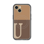 スリムプロテクションプレミアムケース with MagSafe［ オリジナル - initial two tone - U brown ］