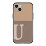 スリムプロテクションプレミアムケース with MagSafe［ オリジナル - initial two tone - U brown ］