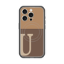 スリムプロテクションプレミアムケース with MagSafe［ オリジナル - initial two tone - U brown ］