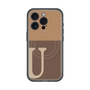 スリムプロテクションプレミアムケース with MagSafe［ オリジナル - initial two tone - U brown ］