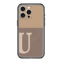 スリムプロテクションプレミアムケース with MagSafe［ オリジナル - initial two tone - U brown ］