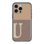 スリムプロテクションプレミアムケース with MagSafe［ オリジナル - initial two tone - U brown ］
