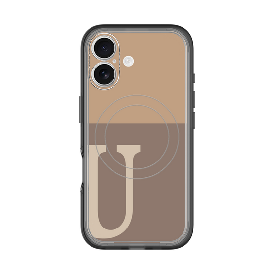 スリムプロテクションプレミアムケース with MagSafe［ オリジナル - initial two tone - U brown ］