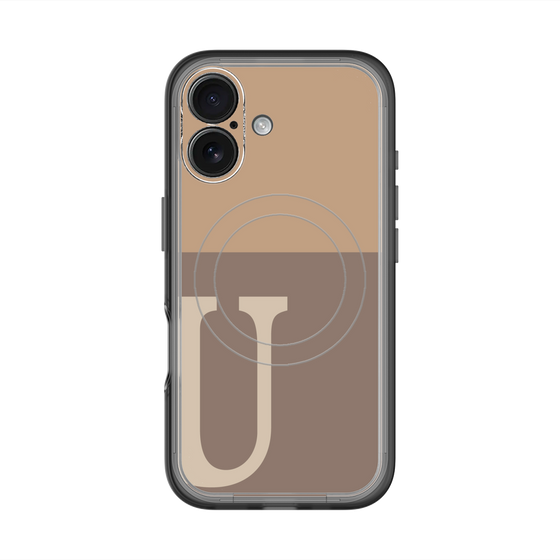 スリムプロテクションプレミアムケース with MagSafe［ オリジナル - initial two tone - U brown ］