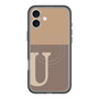 スリムプロテクションプレミアムケース with MagSafe［ オリジナル - initial two tone - U brown ］