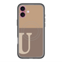 スリムプロテクションプレミアムケース with MagSafe［ オリジナル - initial two tone - U brown ］