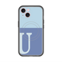 スリムプロテクションプレミアムケース with MagSafe［ オリジナル - initial two tone - U blue ］