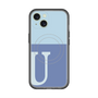スリムプロテクションプレミアムケース with MagSafe［ オリジナル - initial two tone - U blue ］
