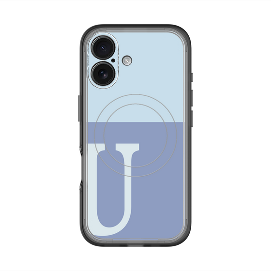 スリムプロテクションプレミアムケース with MagSafe［ オリジナル - initial two tone - U blue ］