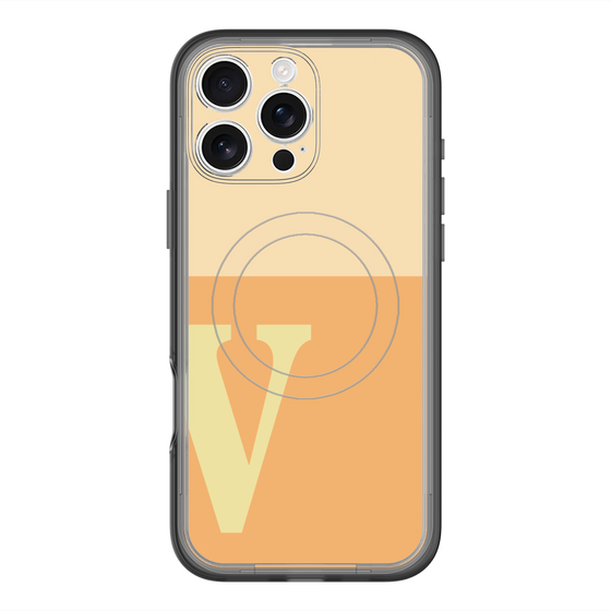 スリムプロテクションプレミアムケース with MagSafe［ オリジナル - initial two tone - V orange ］