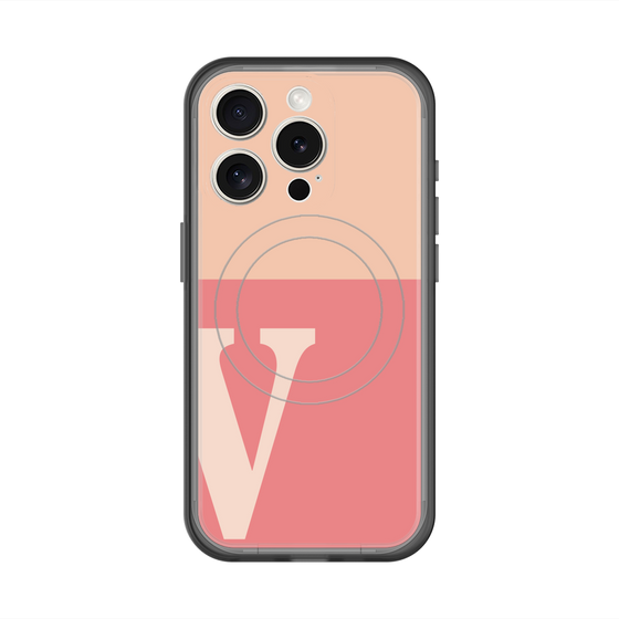 スリムプロテクションプレミアムケース with MagSafe［ オリジナル - initial two tone - V pink ］