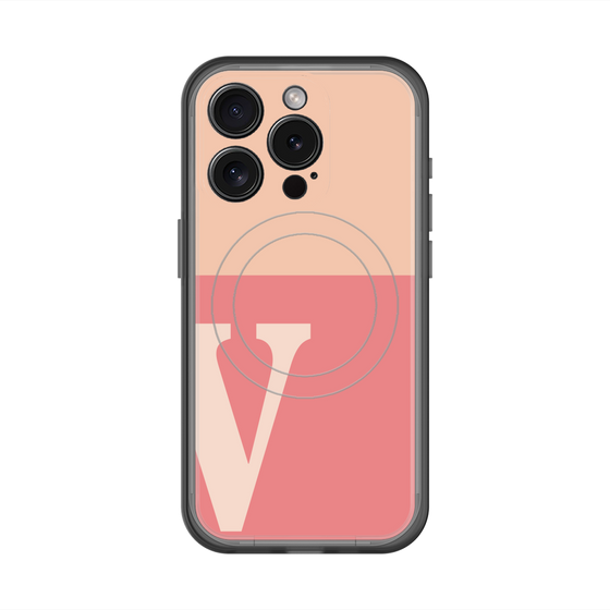 スリムプロテクションプレミアムケース with MagSafe［ オリジナル - initial two tone - V pink ］
