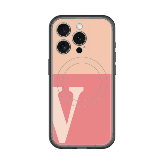 スリムプロテクションプレミアムケース with MagSafe［ オリジナル - initial two tone - V pink ］