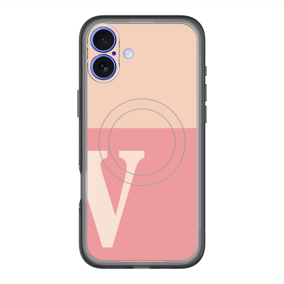 スリムプロテクションプレミアムケース with MagSafe［ オリジナル - initial two tone - V pink ］