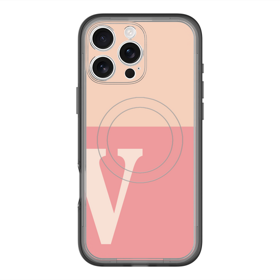 スリムプロテクションプレミアムケース with MagSafe［ オリジナル - initial two tone - V pink ］