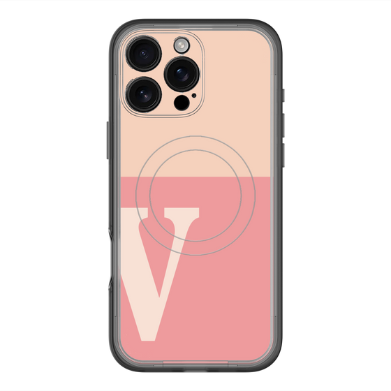 スリムプロテクションプレミアムケース with MagSafe［ オリジナル - initial two tone - V pink ］