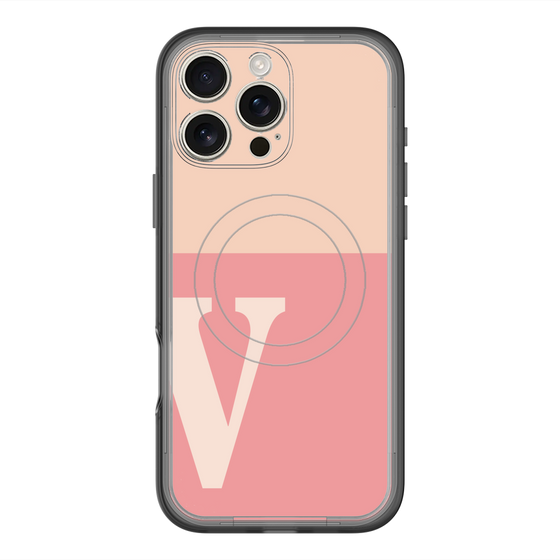 スリムプロテクションプレミアムケース with MagSafe［ オリジナル - initial two tone - V pink ］