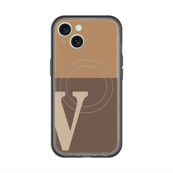 スリムプロテクションプレミアムケース with MagSafe［ オリジナル - initial two tone - V brown ］