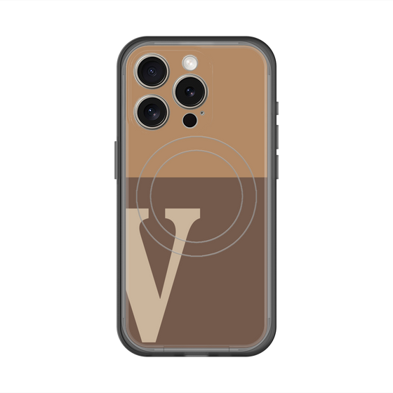 スリムプロテクションプレミアムケース with MagSafe［ オリジナル - initial two tone - V brown ］