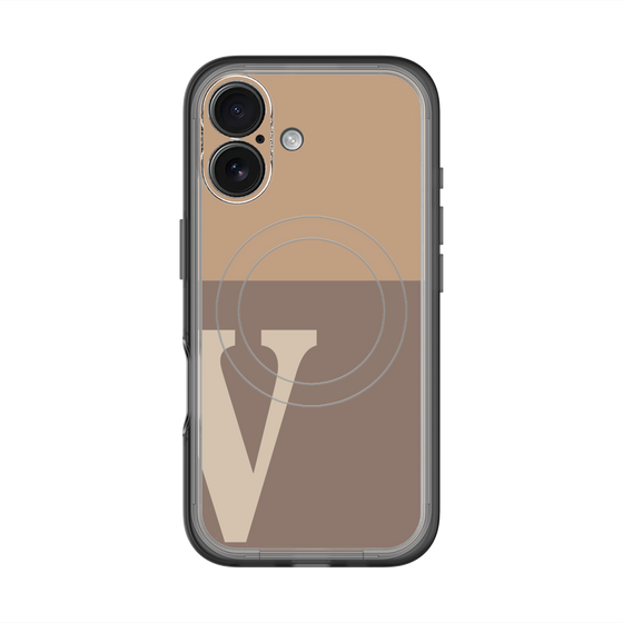 スリムプロテクションプレミアムケース with MagSafe［ オリジナル - initial two tone - V brown ］