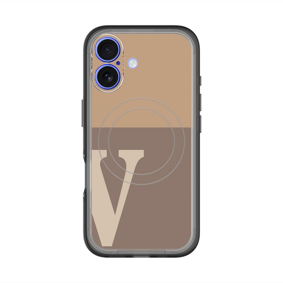 スリムプロテクションプレミアムケース with MagSafe［ オリジナル - initial two tone - V brown ］