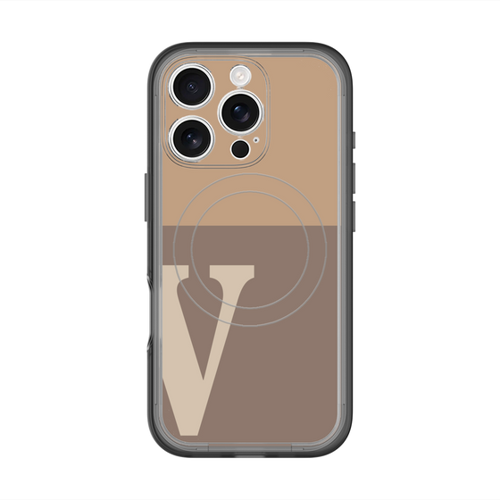 スリムプロテクションプレミアムケース with MagSafe［ オリジナル - initial two tone - V brown ］