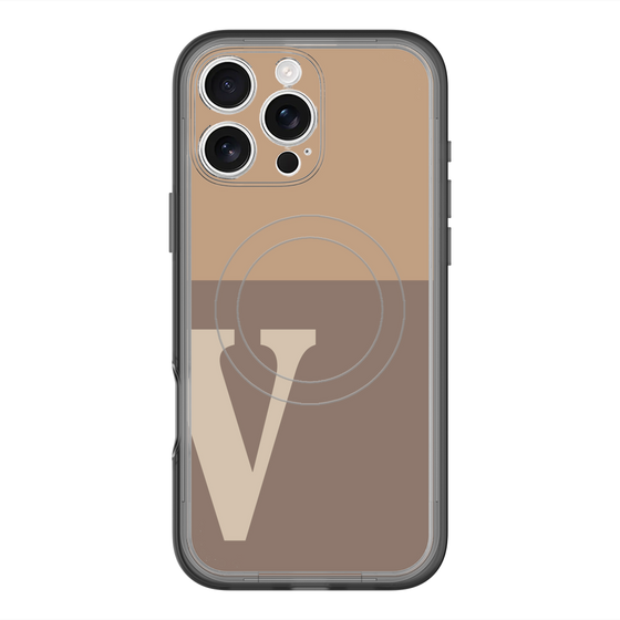 スリムプロテクションプレミアムケース with MagSafe［ オリジナル - initial two tone - V brown ］