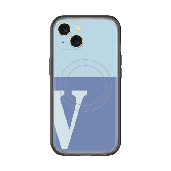 スリムプロテクションプレミアムケース with MagSafe［ オリジナル - initial two tone - V blue ］