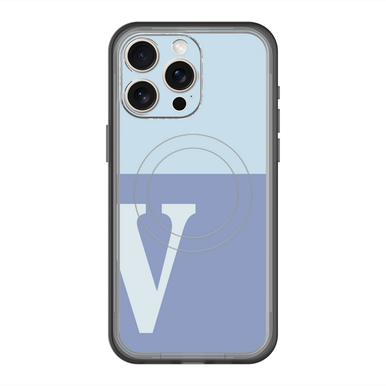 スリムプロテクションプレミアムケース with MagSafe［ オリジナル - initial two tone - V blue ］