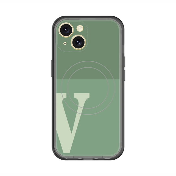 スリムプロテクションプレミアムケース with MagSafe［ オリジナル - initial two tone - V green ］