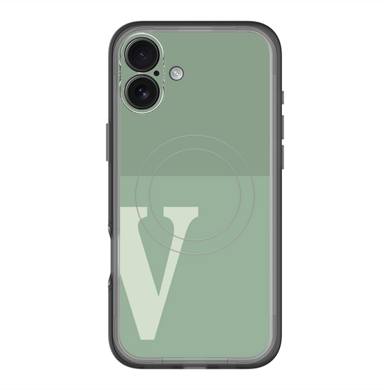 スリムプロテクションプレミアムケース with MagSafe［ オリジナル - initial two tone - V green ］