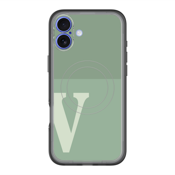 スリムプロテクションプレミアムケース with MagSafe［ オリジナル - initial two tone - V green ］