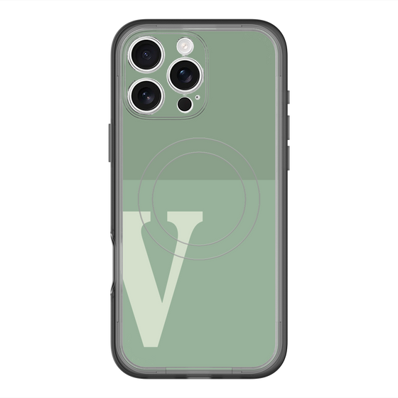 スリムプロテクションプレミアムケース with MagSafe［ オリジナル - initial two tone - V green ］